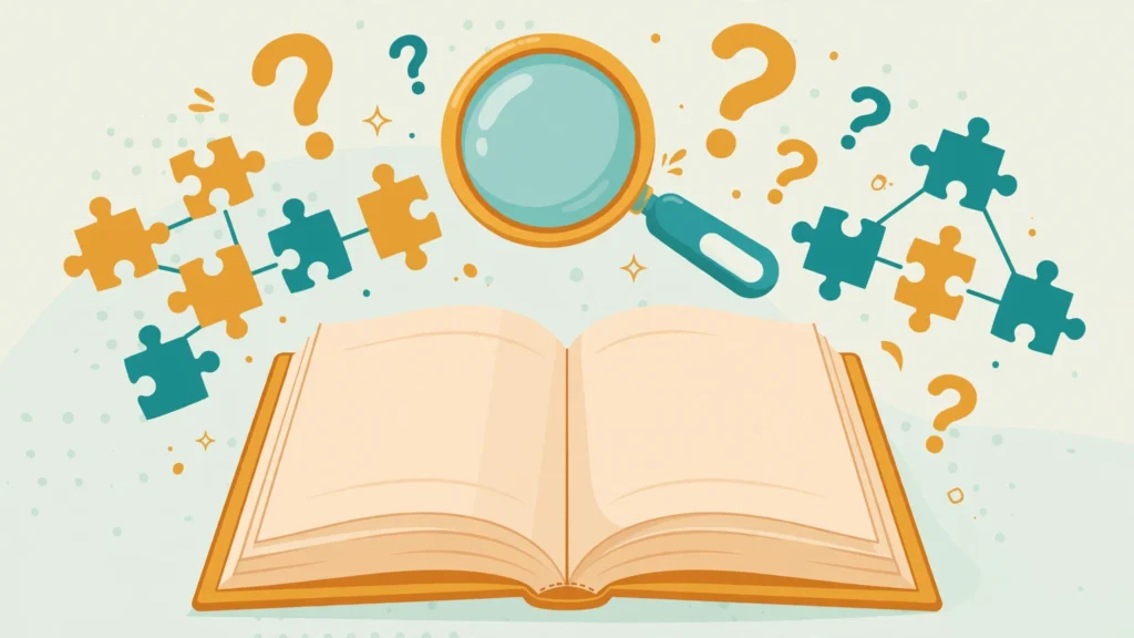 Open dictionary with magnifying glass illustrating the meaning of contingent